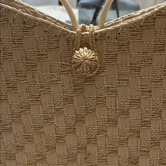 Vintage Tan Quilted Shoulder Bag with Butterfly Design. 1950s from Japan - Picture 4 of 7